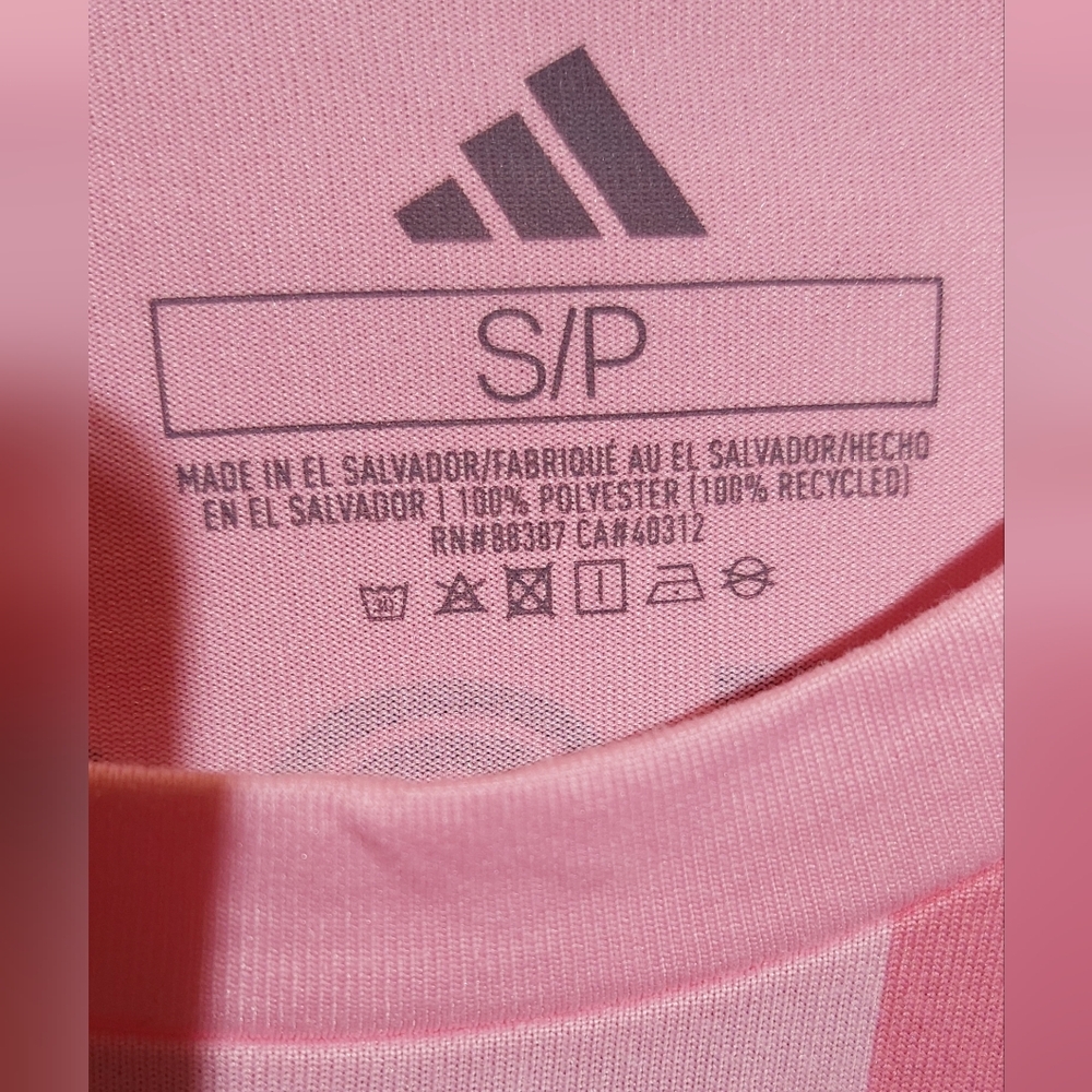 adidas Pink Striped Soccer Jersey with Club Crest - Picture 4 of 8